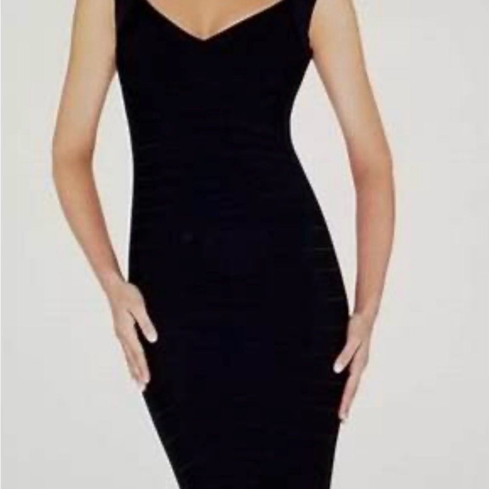 Herve Leger Black Midi Dress - Picture 5 of 14